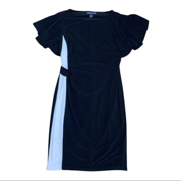 American Living - Flutter sleeve black dress, women’s size 4, black & white - Picture 10 of 14